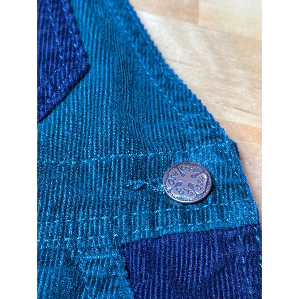 OshKosh B'gosh Corduroy Overalls Toddler 2T Teal Navy Blue Excellent Vestbak